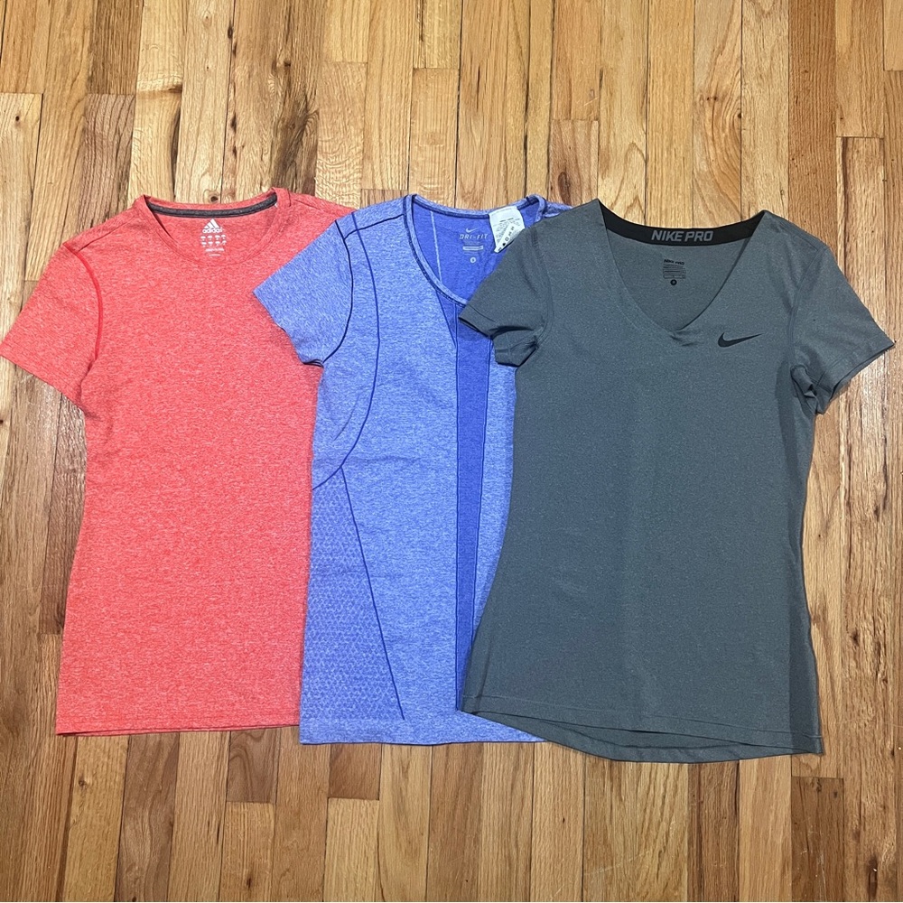 Lot of 3 Athletic Short Sleeve Top Size S